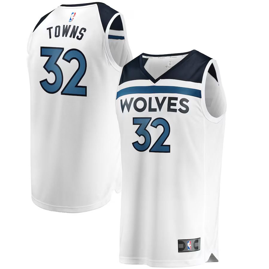 Men Minnesota Timberwolves #32 Karl-Anthony Towns Fanatics Branded White Fast Break Replica NBA Jersey->customized nba jersey->Custom Jersey